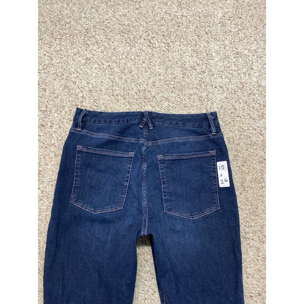 15/33 Good American Good Legs Crop High-Rise With Pink Stitching Blue260 - Picture 6 of 11